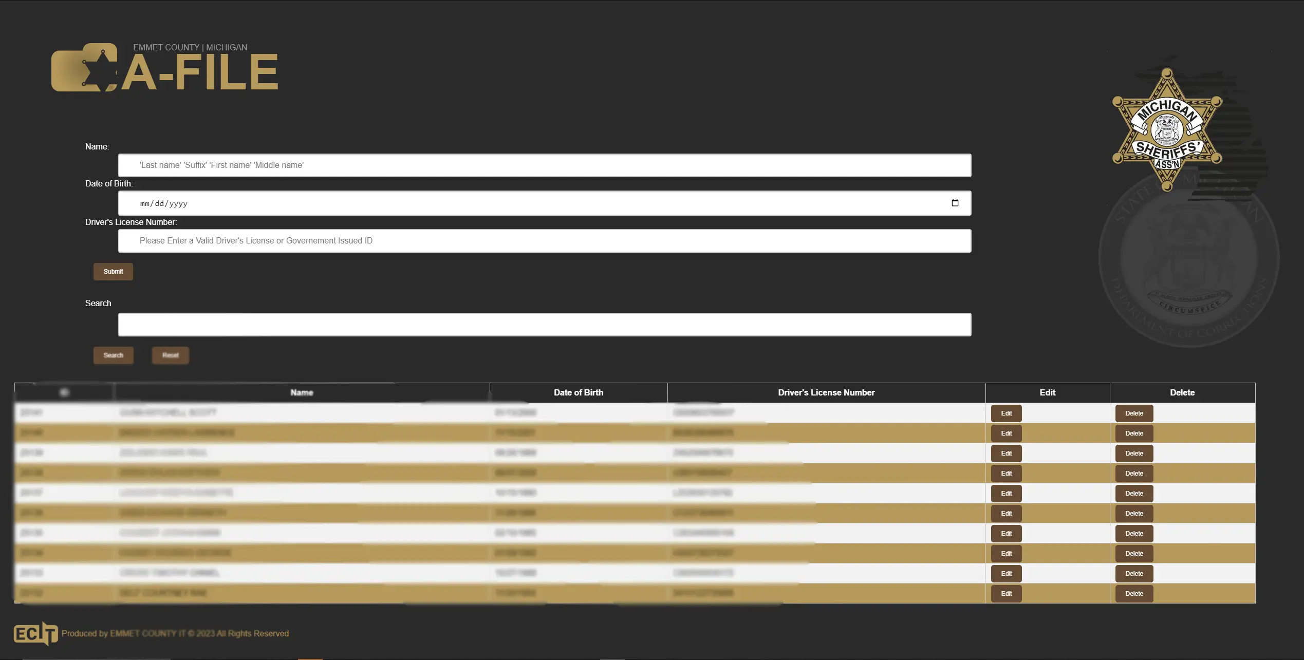 A-File Inmate Record System